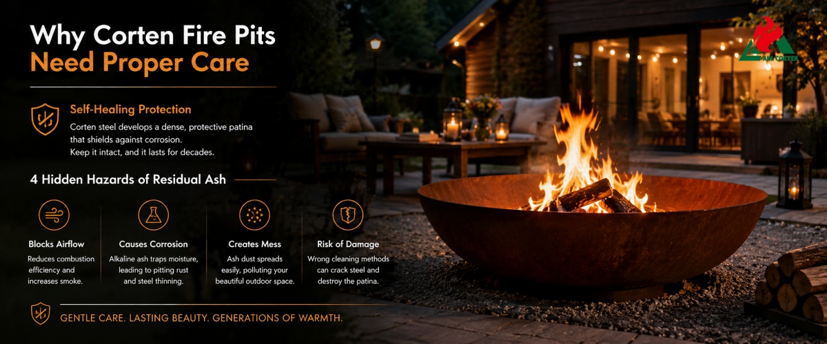 The Key Reason Outdoor Corten Fire Pits Require a Dedicated Cleaning Solution